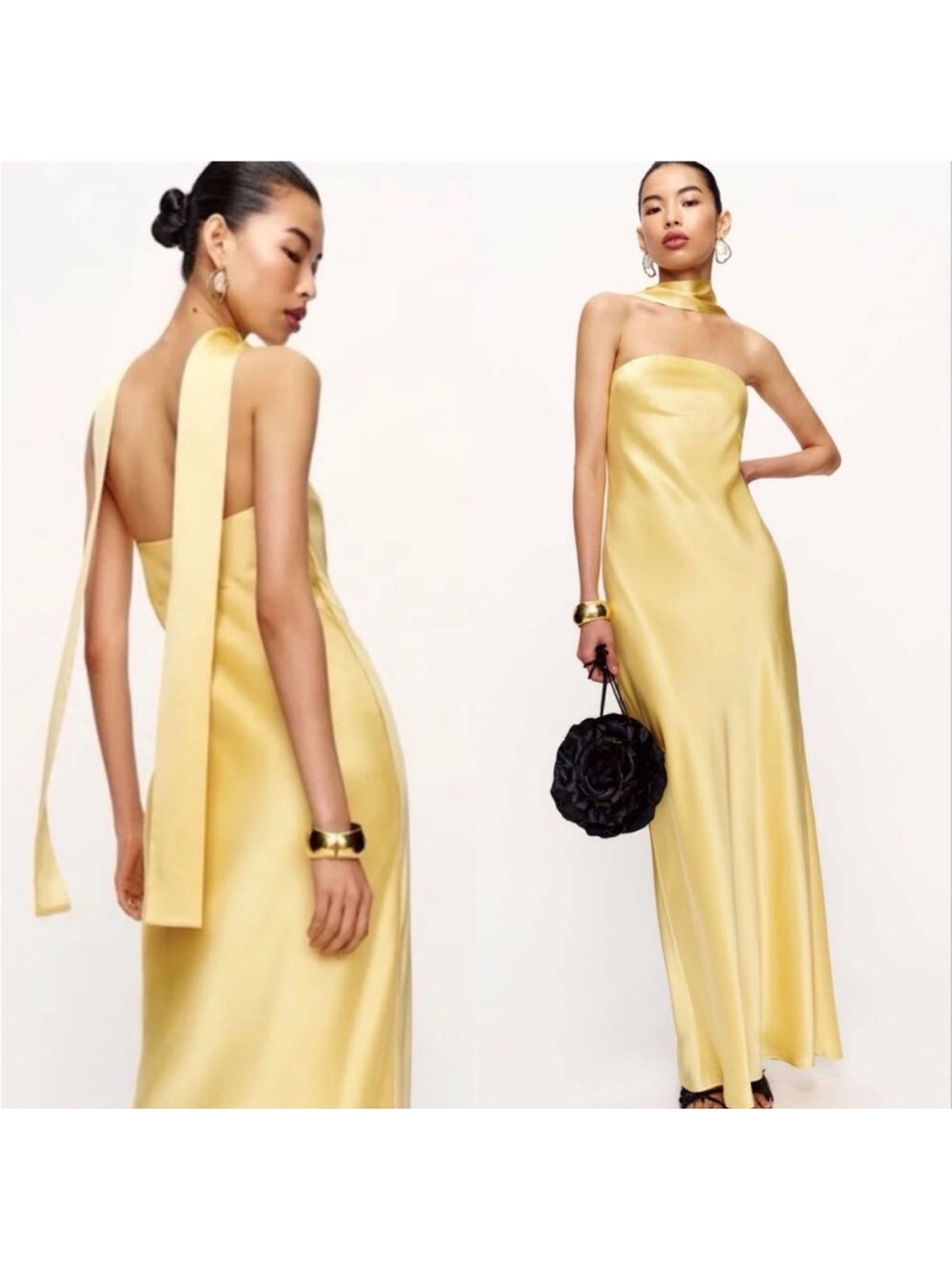 NWT reformation Oren silk midi dress in sunshine / size s